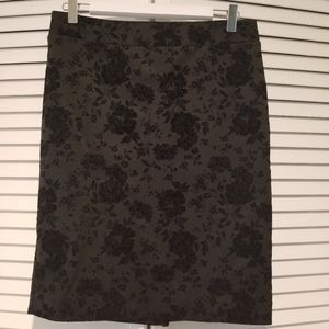 Ann Taylor Tonal Black Skirt